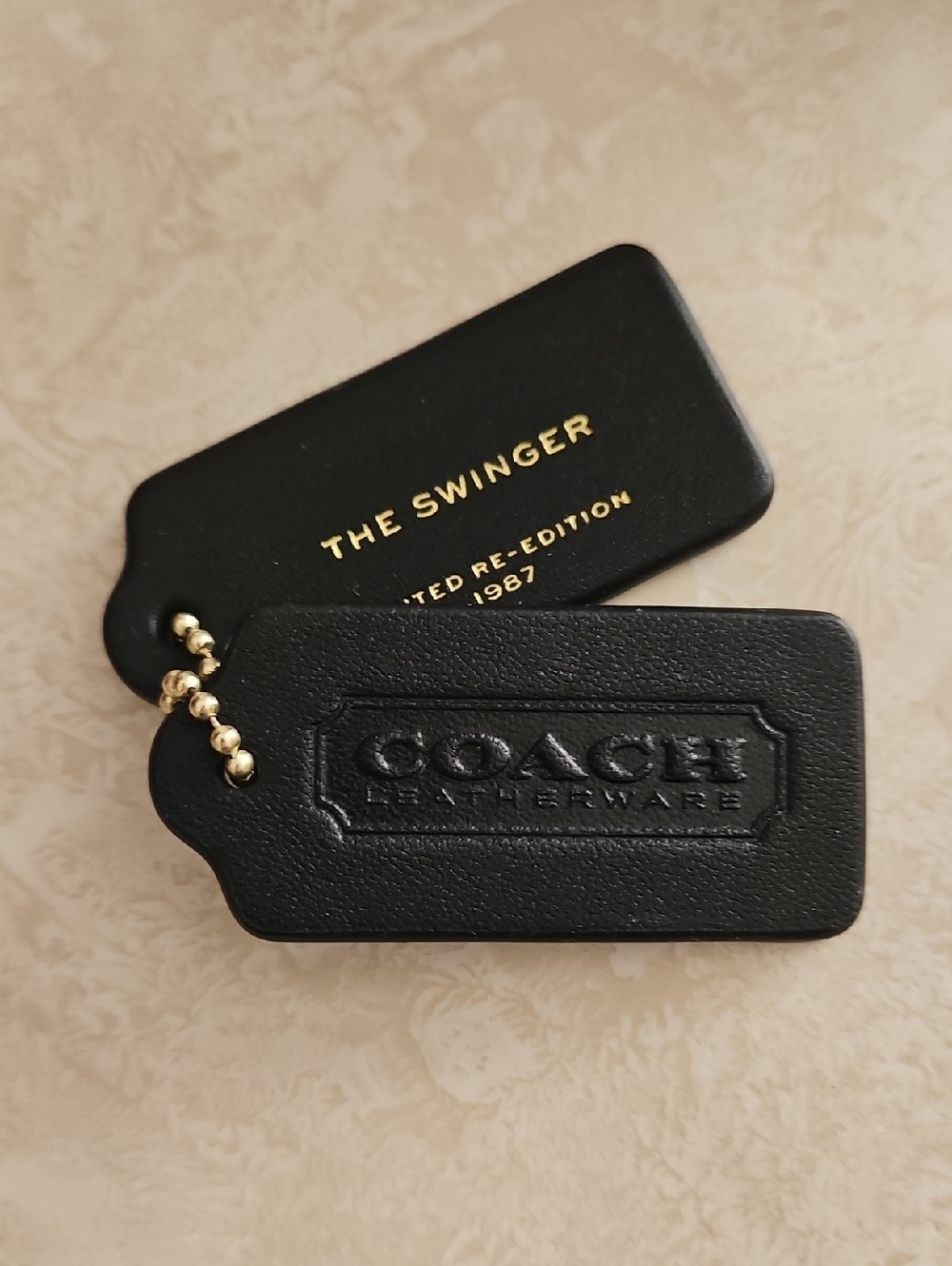 Coach 'The Swinger' Limited Re-Edition Tag with Gold Stamping.
